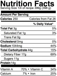 vegan lentil soup nutrition info